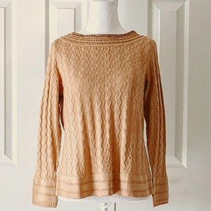 EMMA JAMES Women's  Knit Top with Crystals  Size L  Gold  NWOT